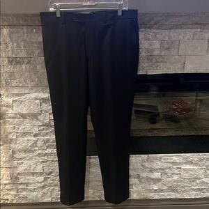 Tommy Hilfiger Mens Black Dress Pants 100% Worsted Wool 34 x 30